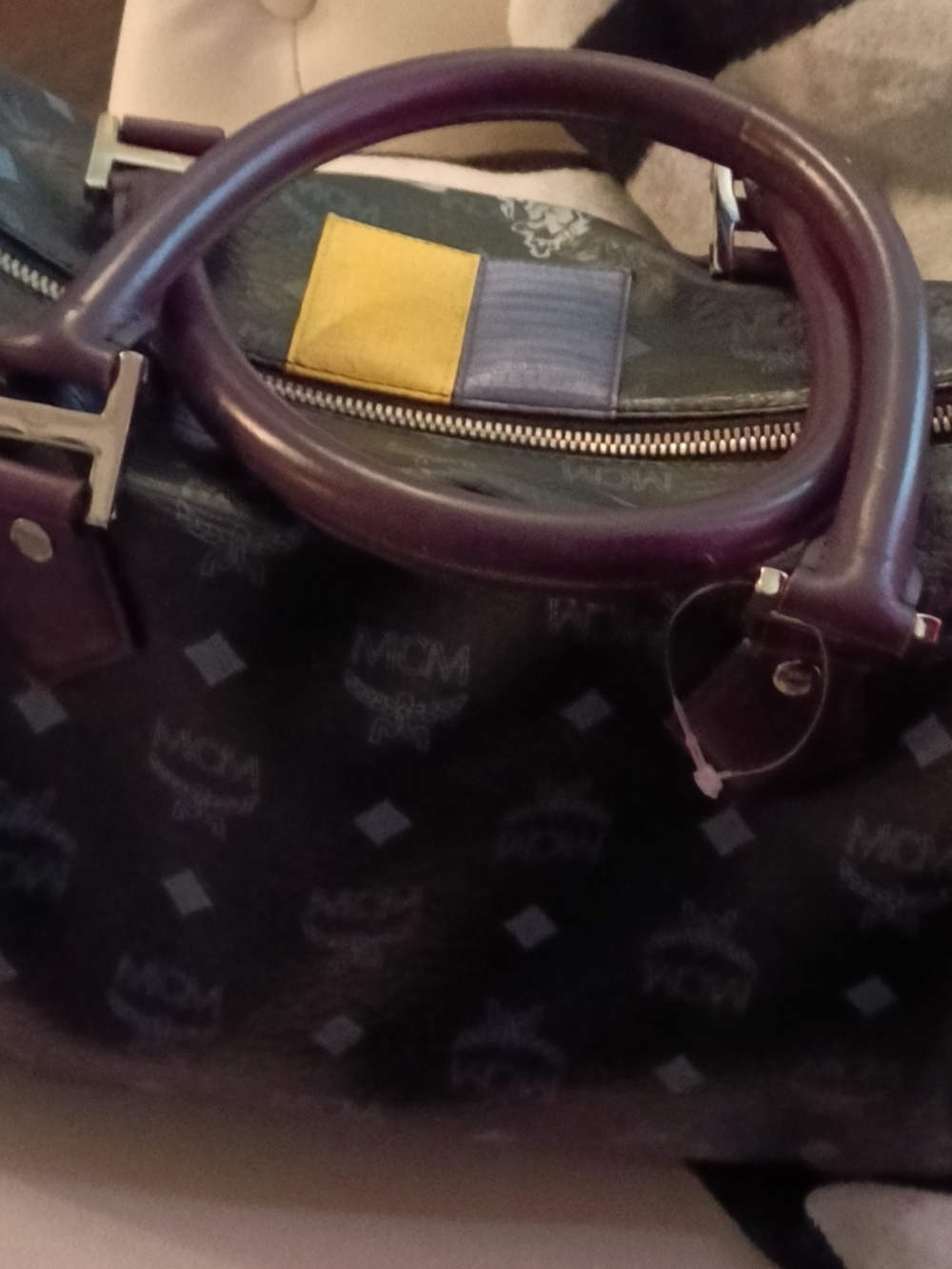 MCM Boston Logo Satchel with Color Block Accents Ltd. Edition - Picture 2 of 4
